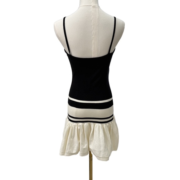 NWOT Meshki Black and White Sleeveless Knit Mini Dress | Size M | Never Worn - Picture 3 of 4
